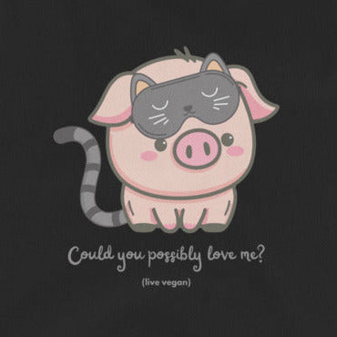 Schwein verkleidet als Katze, Statement gegen Speziesismus, veganes Tanktop