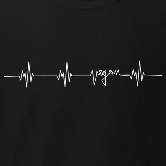 Vegan heartbeat, heartbeat with "vegan" in white, minimalist, vegan t-shirt, unisex