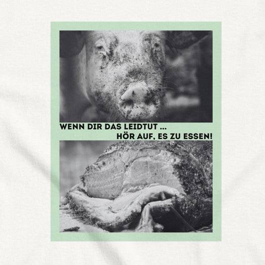 Schwein vs. Braten, veganes Tierliebe Statement, veganes T-Shirt, Unisex