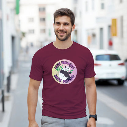 Love Veganism Hate Fascism Panda, vegan antifa, vegan t-shirt, unisex