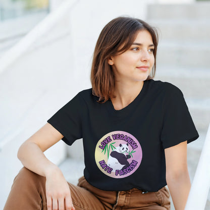 Love Veganism Hate Fascism Panda, vegan antifa, vegan t-shirt, unisex