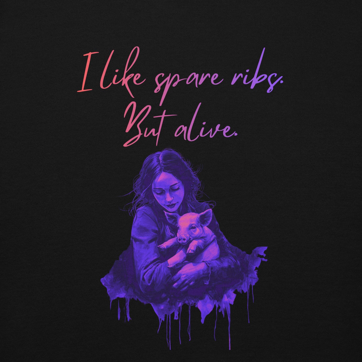 I like spare ribs. But alive. Schweine-Motiv gegen Fleisch, veganes Tanktop