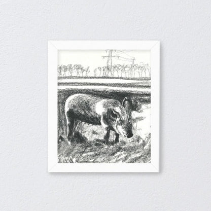Lotte, Schwein vom Lebenshof LiPaiO, vegane Kunst, gerahmtes Poster, Kunstdruck
