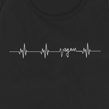 Heartbeat / Heart Rate with VEGAN, vegan long-sleeve shirt