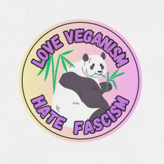 Love Veganism Hate Fascism Panda, vegane Antifa, veganes Tanktop