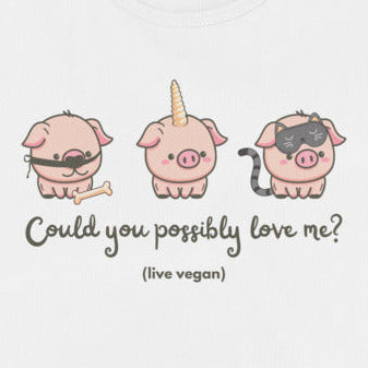 Pig disguised as a dog / unicorn / cat, statement shirt, vegan tank top
