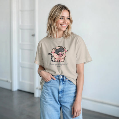 Pig disguised as a cat, statement shirt, vegan t-shirt, unisex