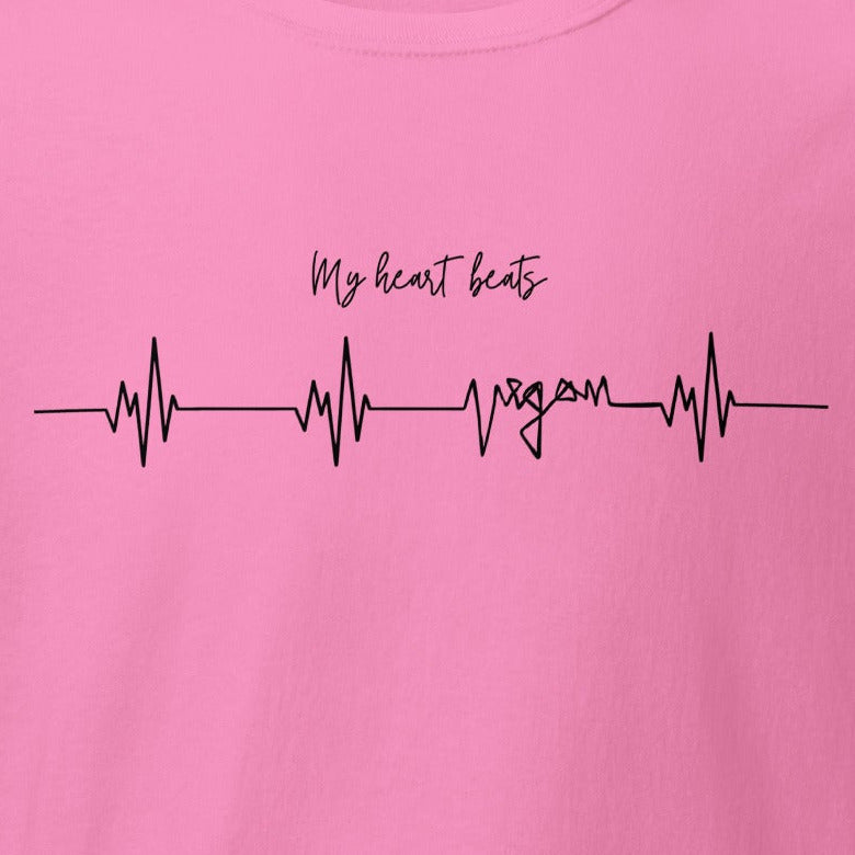 My heart beats vegan, heartbeat, heart rate, vegan t-shirt, unisex