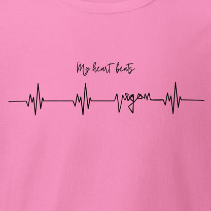 My heart beats vegan, heartbeat, heart rate, vegan t-shirt, unisex