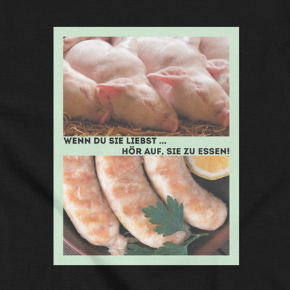 Piglet vs. Sausage, vegan animal love statement, vegan t-shirt, unisex