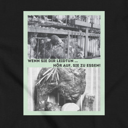 Hühner vs. Hühnerbein, veganes Tierliebe Statement, veganes T-Shirt, Unisex
