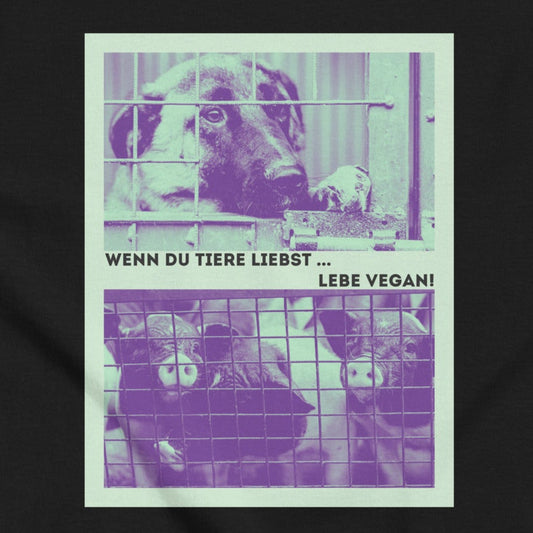 Dog vs. Pig, Vegan Animal Love, Vegan Hoodie, Hooded Sweatshirt, Unisex