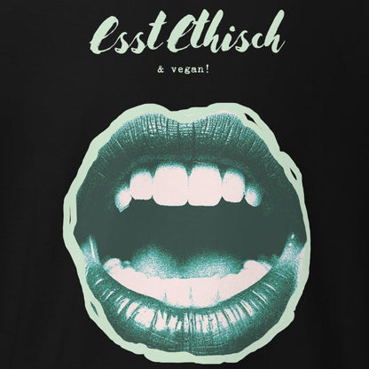 Eat ethical & vegan! sexy mouth, statement shirt, vegan t-shirt, unisex