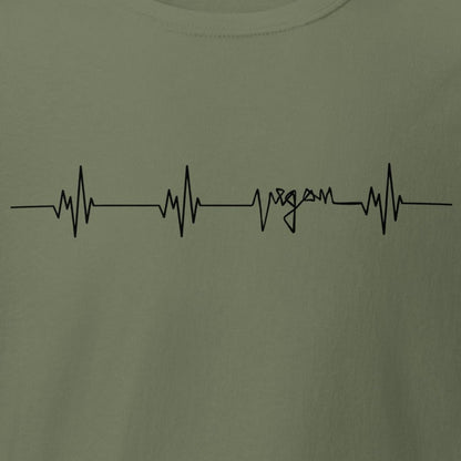 Vegan heartbeat, heartbeat with "vegan", minimalist, vegan T-shirt, unisex