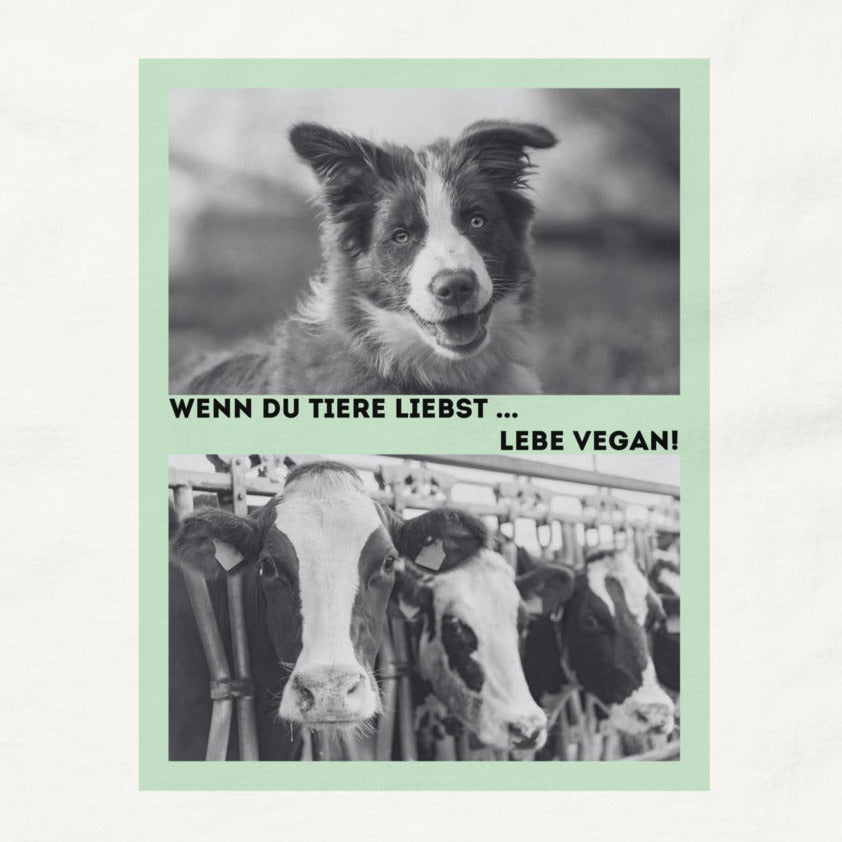 Dog vs. Cow, Vegan Animal Love Statement, Vegan T-Shirt, Unisex