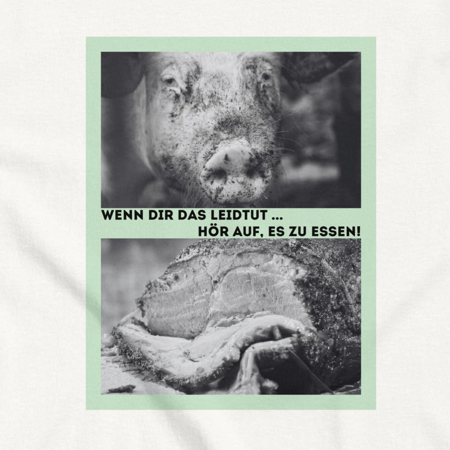 Schwein vs. Braten, veganes Tierliebe Statement, veganes T-Shirt, Unisex