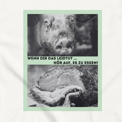 Schwein vs. Braten, veganes Tierliebe Statement, veganes T-Shirt, Unisex