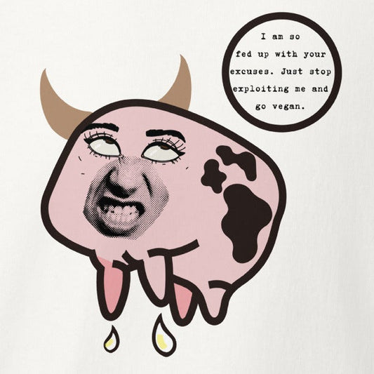 Kuh /Euter: Fed up with your excuses - go vegan! Milch Statement, veganes Tanktop