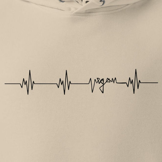 Vegan Heatbeat, Herzschlag mit "vegan", veganer Bio-Hoodie Stanley/Stella, Unisex