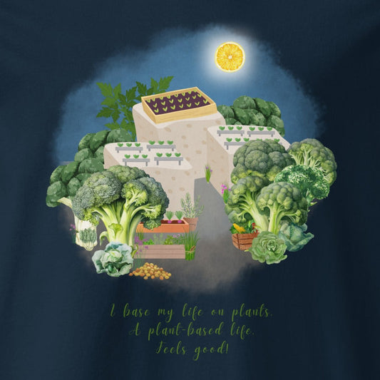 A plant-based life, vegetables & tofu, organic vegan T-shirt, Stanley/Stella, Unisex